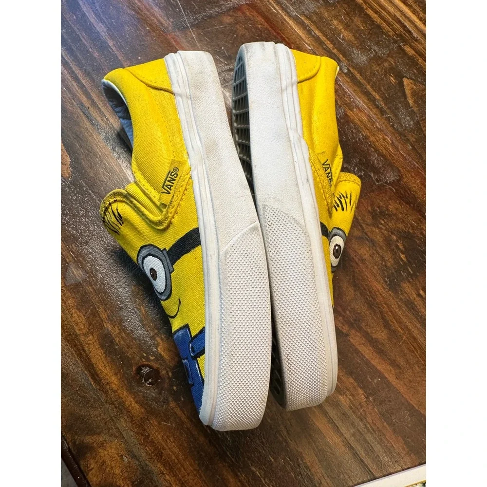 Vans Classic Slip-On Custom Minions Hand Painted Yellow Kids Shoes Size 13.0